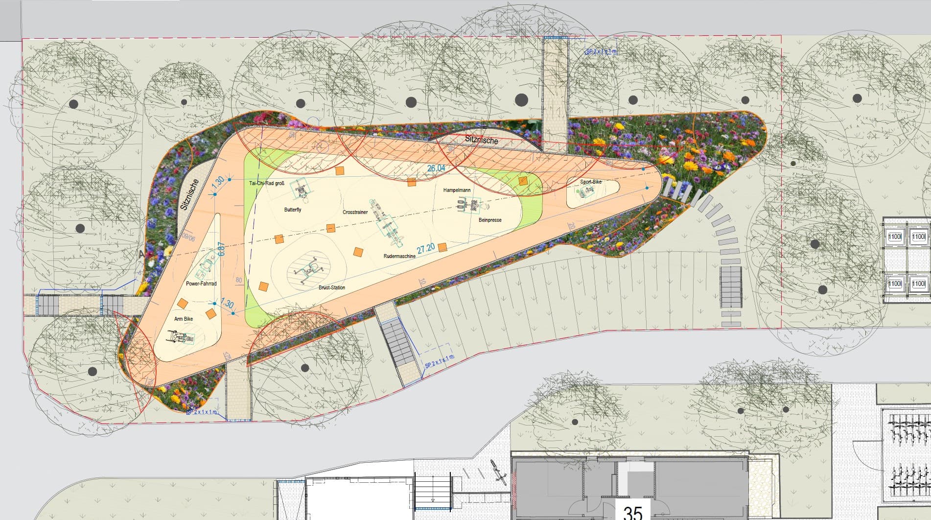Planungsentwurf Fitnesspark Höhenpromenade